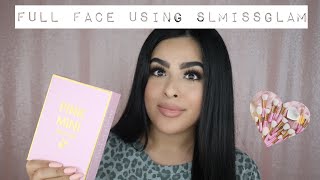 Full Face Review Using Slmissglam Pink Mini Brushes [upl. by Koosis]