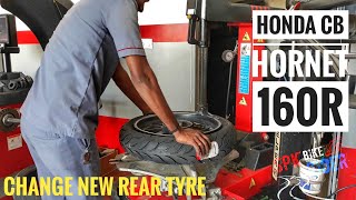 BEST TYRE FOR HONDA CB HORNET 160R CHANGE REAR TYRE  MRF MASSETER 1407017  SRI GANAPATHY TYRES [upl. by Anifad]