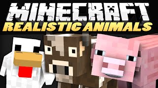 REALISTIC ANIMALS  Minecraft Mods Showcase [upl. by Ayirp383]