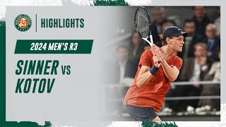 Sinner vs Kotov Round 3 Highlights  RolandGarros 2024 [upl. by Marder]