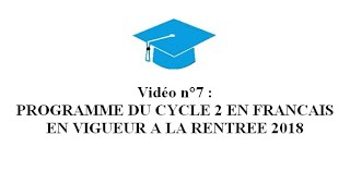 7 Programme du cycle 2 en français 2018 [upl. by Assenahs]