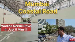 Mumbai Coastal Road Worli to Marine Drive mumbai coastal tunnel explore travel vlog road [upl. by Anih]