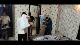 funniest pillow fight challenge jamkar hui sabki dhulai😂😂 [upl. by Otte]