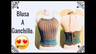 Blusa a ganchillo facil  Tejiendo Con Erica [upl. by Eversole847]