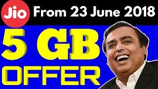 Jio में 5 GB रोज़ का नया ऑफर  JIO NEW OFFER LAUNCHED [upl. by Shayna]