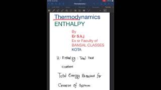 ENTHALPY आँख बंद कर इन FORMULAE को लगाओ सारे QUESTION हो जायेंगे thermodynamics shorts jee [upl. by Toogood]