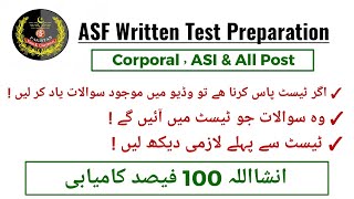 ASF Written Test Preparation ForCorporalASICorporal Driver amp All Post [upl. by Neilson480]