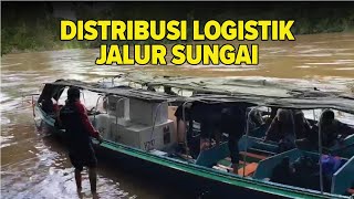 Distribusi Logistik Pemilu 2024 Melewati Jalur Sungai di Palangka Raya [upl. by Akimet]