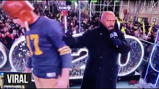 Steve Harveys New Year Ruined On Live TV From Lego Slam By Rob Gronkowski [upl. by Ellesij459]