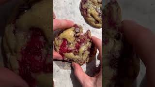 next time you make chocolate chip cookies add fresh raspberries in there cookie valentinesday [upl. by Eimia]