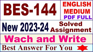 bes 144 ignou solved assignment 2023  bes 144 solved assignment 202324 English  ignou BED bes144 [upl. by Nuahsyar727]