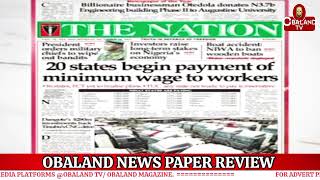 OBALAND NEWS PAPER REVIEW [upl. by Lledor611]