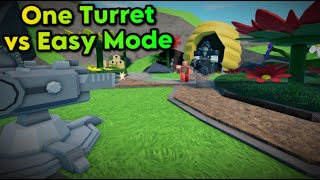 One Turret vs Easy Mode  Tower Defense Simulator [upl. by Kurtzman]