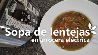 Sopa de lentejas  En arrocera eléctrica [upl. by Haridan]