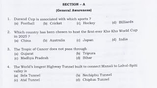 APSSB Combine Secondary Level Examination 2024 GENERAL AWARENESS Questions SOLVED [upl. by Carter14]