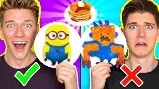 PANCAKE ART CHALLENGE Learn How To Make Minions Spiderman amp Fidget Spinner out of DIY Pancake [upl. by Eeryt]