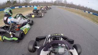 2017 GoPro Motorplex Karting Challange Round 1 Briggs LO206 Senior PreFinal [upl. by Atinnek612]