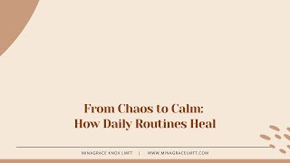 How Daily Routines Help You Heal [upl. by Nylynnej]