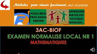 Mathématique  3ème année collège correction d examen normalisè locale NR 1 Session de janvier [upl. by Urbani]