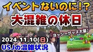 【USJ今の休日がヤバい‼︎】ハロウィンが終わってもまだまだ混雑‼︎アトラクションの待ち時間まとめ‼︎ヨッシーの新作グッズが可愛すぎ♪2024年11月10日日曜日ユニバーサルスタジオジャパンの混雑状況 [upl. by Sucirdor38]