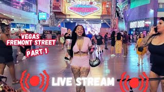 Fremont street las vegas LIVE NOW Memorial day weekend Part 1 [upl. by Ainotahs]