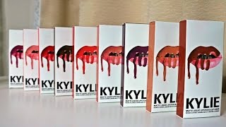 Kylie Lip Kit Lip Swatches  ALL 9 SHADES  leeannjarrell [upl. by Noeruat]