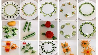 20 Fruit plate decoration  Fruit Vegetable Carving Garnish amp Cutting Tricks [upl. by Peterus607]