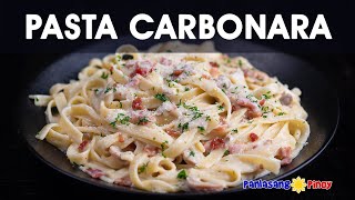 Pasta Carbonara Filipino Style Ang Tunay na Pinoy Carbonara May Sauce [upl. by Heisel391]