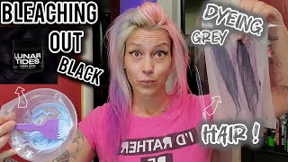 BLEACHING BLACK HAIR DYE  DYEING NATURAL BLONDE HAIR with SLATE GREY HAIR DYE [upl. by Ahse]