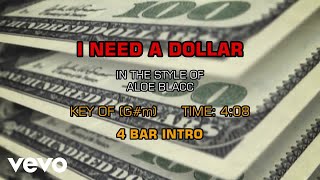 Aloe Blacc  I Need A Dollar Karaoke [upl. by Kimball]