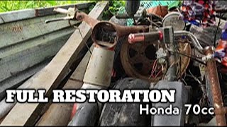 Amazing 1976 Honda 70cc Restoration 🏍️ From Abandoned to Restored 🔧✨ MotorcycleRestoration [upl. by Anaynek104]