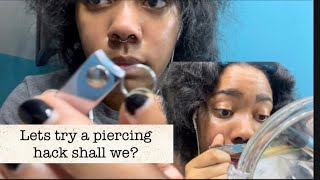 How to open a hinged ring stuck in your face  nail clippers hack [upl. by Wester344]