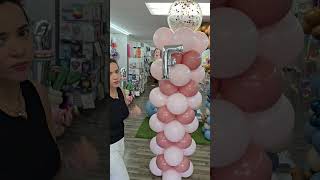 Acompañame a realizar una columna de globos personalizada Balloons viral trending decoration [upl. by Oderfigis359]