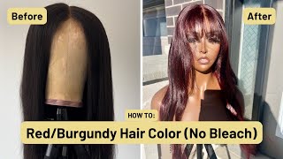 How To Dye Your Hair From Black To RedBurgundy Without Using Bleach  Mazic Beauty Hair [upl. by Dnaltroc]