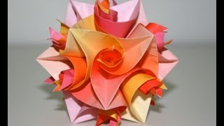 Origami  Cuboctaèdre quotCurler Unitsquot Senbazuru [upl. by Yorled851]