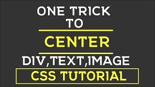 Trick to Center Any DivTextImage with CSS  CSS Tricks and Tips [upl. by Ku]