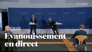 La directrice de la pharmacovigilance au Danemark sévanouit en direct dune conférence de presse [upl. by Quitt89]