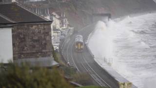 StormDoris Sweeps into Dawlish  slamming into one of the most Spectacular train routes [upl. by Cheke]