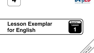 Lesson Exemplar for English 4 with Worsheet Q1W1 [upl. by Honey]