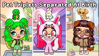 Pet Triplets Separated At Birth and Become Human 🐶🐢🐰 Toca Life World  Avatar World  Toca Boca [upl. by Gwenni]