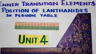 Position of lanthanides in Periodic TableInner Transition Element TN 12th STD Explanation in TAMIL [upl. by Diskson]