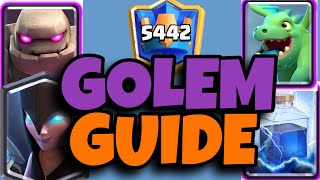 Best Golem Deck Tutorial  How To Play Play amp Not Play Golem  Bait Heavy Spells  Clash Royale [upl. by Adamson]