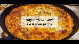 Day 4 Pizza week Cast iron pizza castironcooking [upl. by Ydac921]