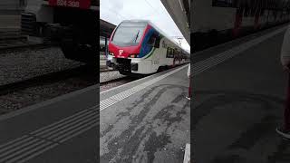 Stadler train arrived in main Station sound effect Swiss train [upl. by Leal]