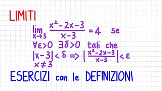 LIMITI  Esercizi con le definizioni  LM16 [upl. by Ardnuhsor]