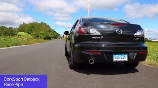 CorkSport Mazda 3 Skyactiv Exhaust  Racepipe Vs Resonator [upl. by Amando]