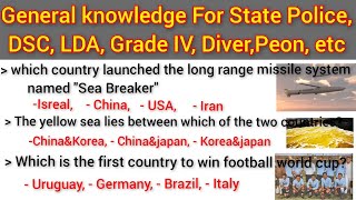 General Knowledge  For state Polices DSC LDA Grade IV Diver  Peon  Ectindiageneralelections [upl. by Aiak987]