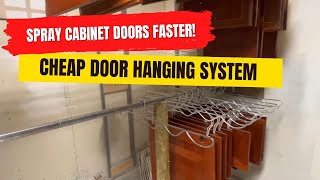 Spraying Cabinet Doors Faster With My Cheap Hanging System [upl. by Riplex]