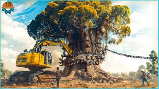 30 Incredible Dangerous Monster Stump Removal Excavator [upl. by Rhona]