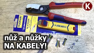 JOKARI nůž na odizolovávání a KNIPEX nůžky na kabely [upl. by Franck]